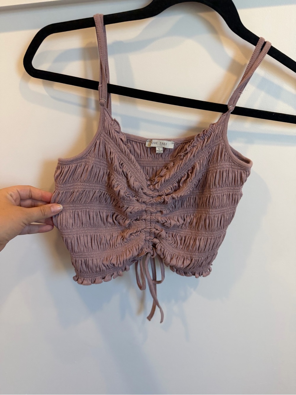 Mauve Ruched Drawstring Cropped Cami - Picture 4 of 4